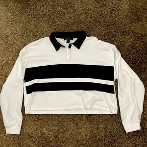 Black & White striped crop top